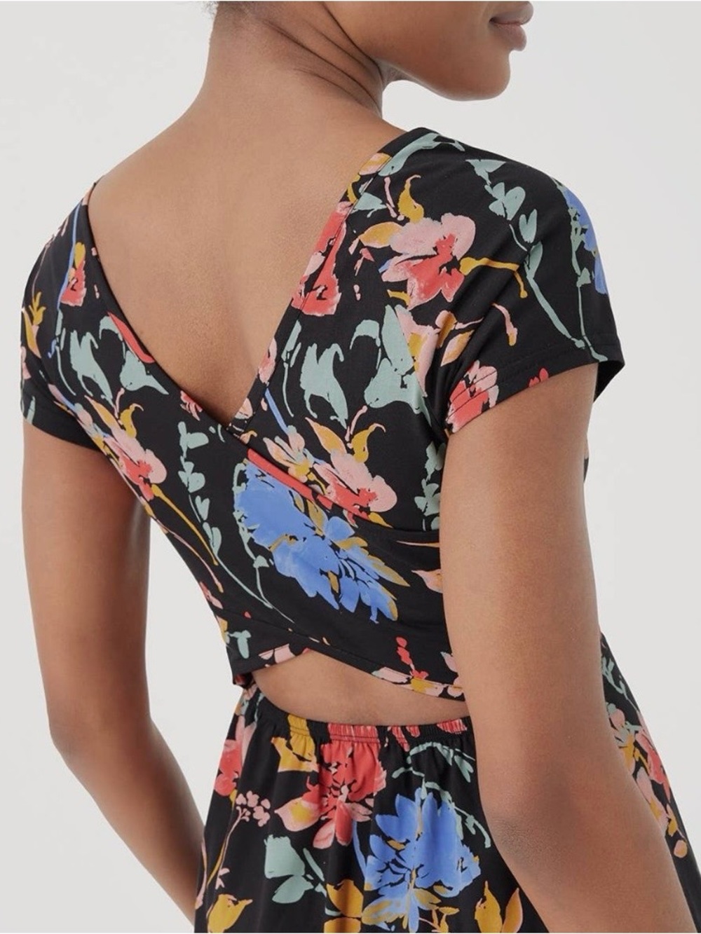Pact Fit & Flare Crossback Maxi Dress - Black Floral - Picture 2 of 6